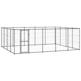Berkfield Outdoor Dog Kennel Steel 24.2 m2