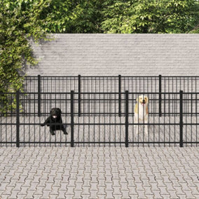 Berkfield Outdoor Dog Kennel Steel 25.4 m2