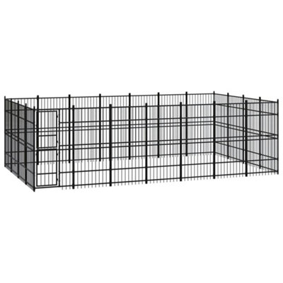 Berkfield Outdoor Dog Kennel Steel 25.8 m2 | DIY at B&Q