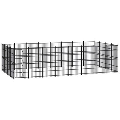 Berkfield Outdoor Dog Kennel Steel 29.49 m2 | DIY at B&Q