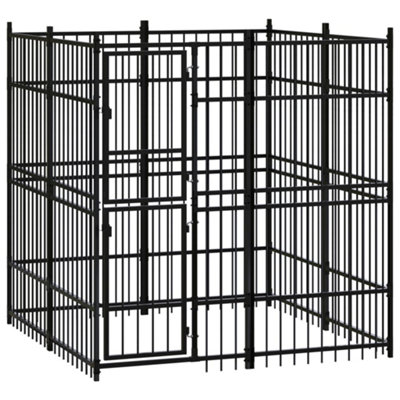 Berkfield Outdoor Dog Kennel Steel 3.69 m2