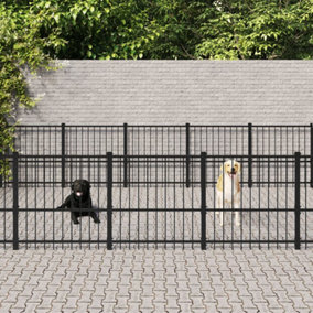 Berkfield Outdoor Dog Kennel Steel 33.87 m2