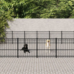 Berkfield Outdoor Dog Kennel Steel 37.64 m2