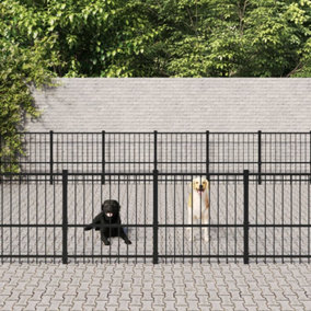 Berkfield Outdoor Dog Kennel Steel 39.52 m2