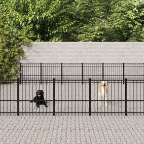 Berkfield Outdoor Dog Kennel Steel 46.1 m2