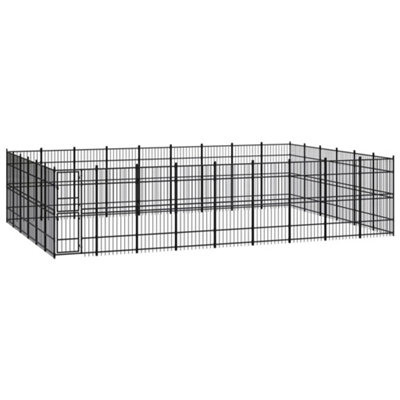 Berkfield Outdoor Dog Kennel Steel 49.77 m2 | DIY at B&Q