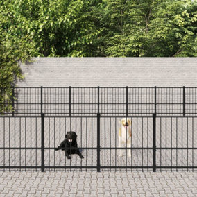 Berkfield Outdoor Dog Kennel Steel 60.22 m2