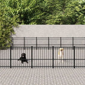 Berkfield Outdoor Dog Kennel Steel 65.86 m2