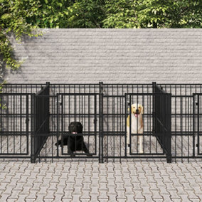 Berkfield Outdoor Dog Kennel Steel 9.38 m2