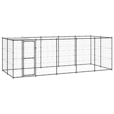 Berkfield Outdoor Dog Kennel Steel with Roof 12.1 m2 Price Comparisons | Compare The Build