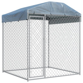 Berkfield Outdoor Dog Kennel with Canopy Top 193x193x225 cm