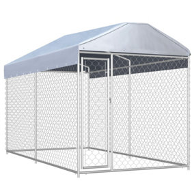 Berkfield Outdoor Dog Kennel with Canopy Top 382x192x225 cm
