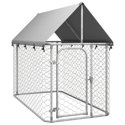 Berkfield Outdoor Dog Kennel with Roof 200x100x150 cm DIY at B&Q