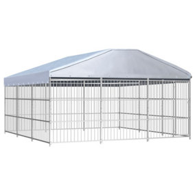 Berkfield Outdoor Dog Kennel with Roof 450x450x200 cm