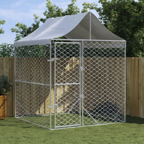 Berkfield Outdoor Dog Kennel with Roof Silver 2x2x2.5 m Galvanised Steel