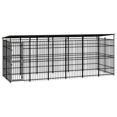 Berkfield Outdoor Dog Kennel with Roof Steel 11.06 m2 Price Comparisons | Compare The Build