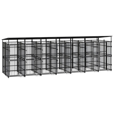 Berkfield Outdoor Dog Kennel with Roof Steel 12.9 m2 Price Comparisons | Compare The Build