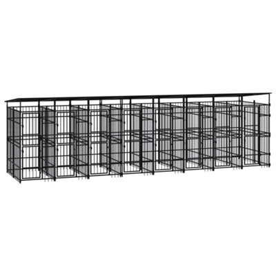 Berkfield Outdoor Dog Kennel with Roof Steel 14.75 m2 Price Comparisons | Compare The Build