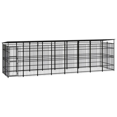 Berkfield Outdoor Dog Kennel with Roof Steel 14.75 m2 Price Comparisons | Compare The Build