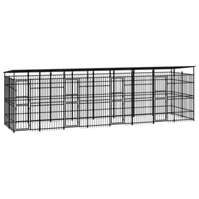 Berkfield Outdoor Dog Kennel with Roof Steel 14.75 m2 Price Comparisons | Compare The Build