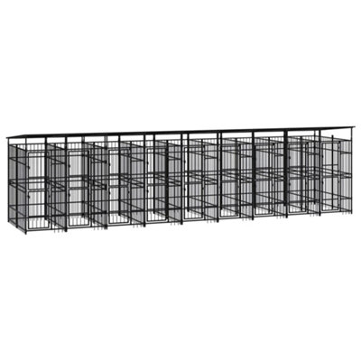 Berkfield Outdoor Dog Kennel with Roof Steel 16.59 m2 Price Comparisons | Compare The Build