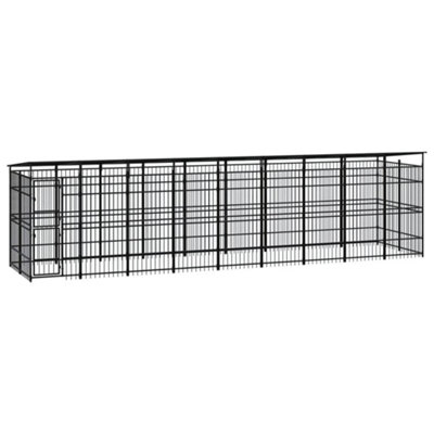 Berkfield Outdoor Dog Kennel with Roof Steel 16.59 m2 Price Comparisons | Compare The Build