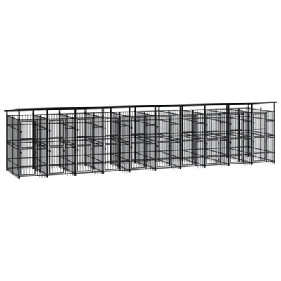 Berkfield Outdoor Dog Kennel with Roof Steel 18.43 m2 Price Comparisons | Compare The Build