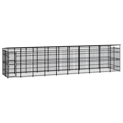 Berkfield Outdoor Dog Kennel with Roof Steel 18.43 m2 Price Comparisons | Compare The Build