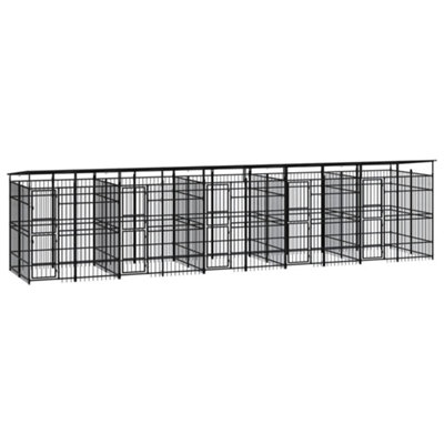 Berkfield Outdoor Dog Kennel with Roof Steel 18.43 m2 Price Comparisons | Compare The Build