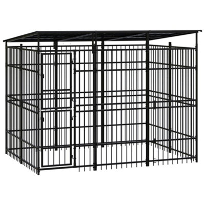 Berkfield Outdoor Dog Kennel with Roof Steel 5.53 m2 Price Comparisons | Compare The Build