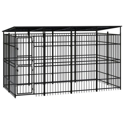 Berkfield Outdoor Dog Kennel with Roof Steel 7.37 m2 Price Comparisons | Compare The Build