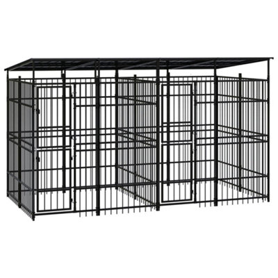 Berkfield Outdoor Dog Kennel with Roof Steel 7.37 m2 Price Comparisons | Compare The Build