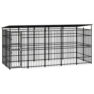 Berkfield Outdoor Dog Kennel with Roof Steel 9.22 m2 Price Comparisons | Compare The Build