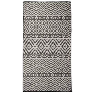 Berkfield Outdoor Flatweave Rug 80x150 cm Black Stripes