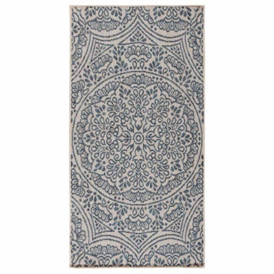 Berkfield Outdoor Flatweave Rug 80x150 cm Blue Pattern