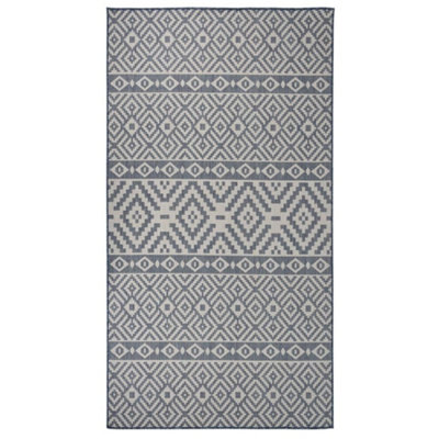 Berkfield Outdoor Flatweave Rug 80x150 cm Blue Stripes