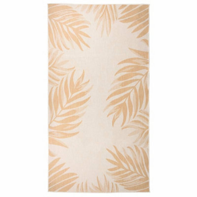 Berkfield Outdoor Flatweave Rug 80x150 cm Leaf Pattern