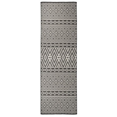 Berkfield Outdoor Flatweave Rug 80x250 cm Black Stripes