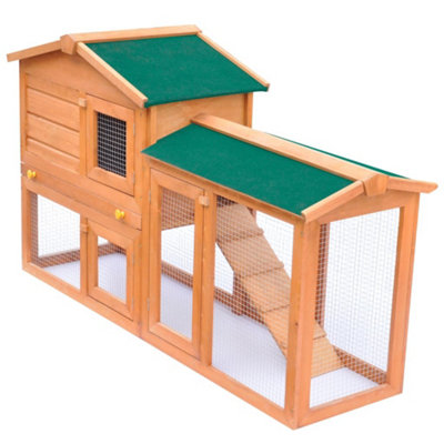 Outdoor Large Rabbit Hutch Small Animal House Pet Cage Wood DIY at B Q