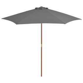 Berkfield Outdoor Parasol with Wooden Pole 270 cm Anthracite