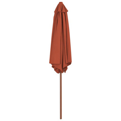 Berkfield Outdoor Parasol with Wooden Pole 270 cm Terracotta