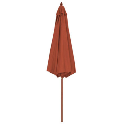 Berkfield Outdoor Parasol with Wooden Pole 300 cm Terracotta