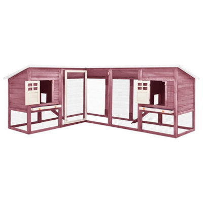 Berkfield Outdoor Rabbit Hutch with Run Mocca and White Solid Fir Wood Price Comparisons | Compare The Build