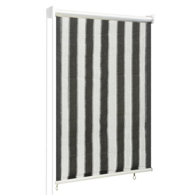 Berkfield Outdoor Roller Blind 60x140 cm Anthracite and White Stripe