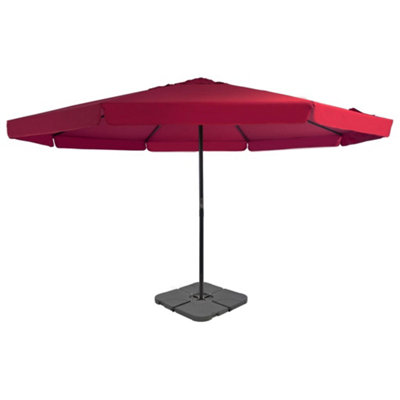 Berkfield Outdoor Umbrella with Portable Base Red | DIY at B&Q