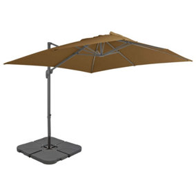 Berkfield Outdoor Umbrella with Portable Base Taupe