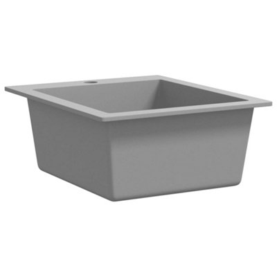 Berkfield Overmount Kitchen Sink Single Basin Granite Grey