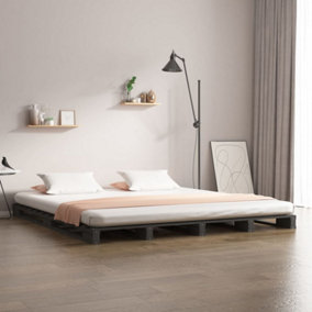 Berkfield Pallet Bed Grey 120x200 cm Solid Wood Pine