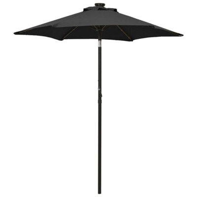 Berkfield Parasol with LED Lights Black 200x211 cm Aluminium DIY at B&Q