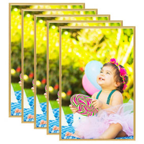 Berkfield Photo Frames Collage 5 pcs for Wall or Table Gold 59.4x84cm MDF